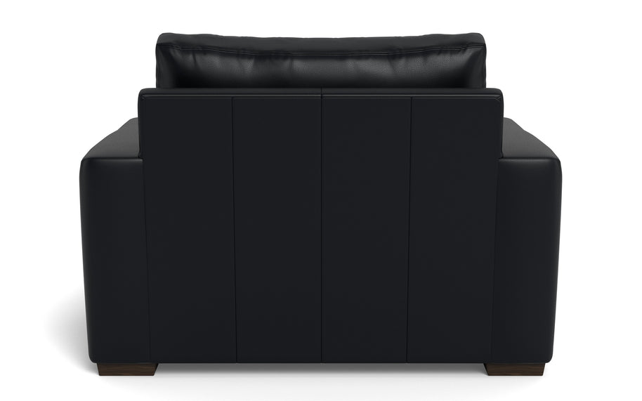 Alexa Leather Arm Chair-Leather Sofa-Tribeca Black Leather-MAK Modern