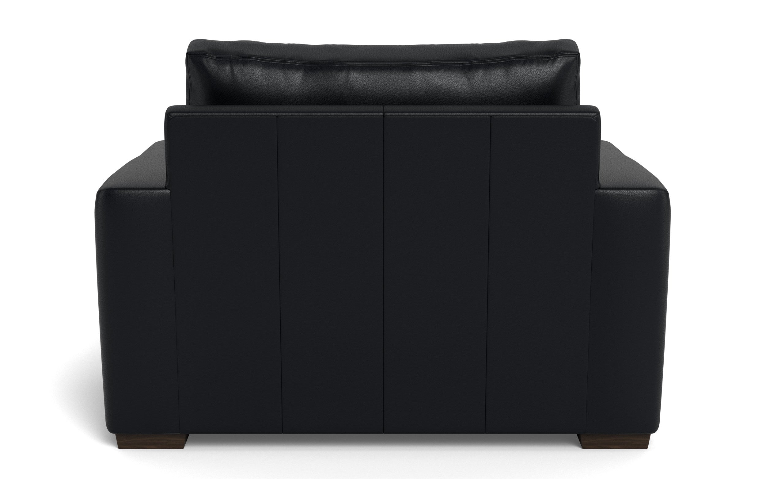 Alexa Leather Arm Chair-Leather Sofa-Tribeca Black Leather-MAK Modern