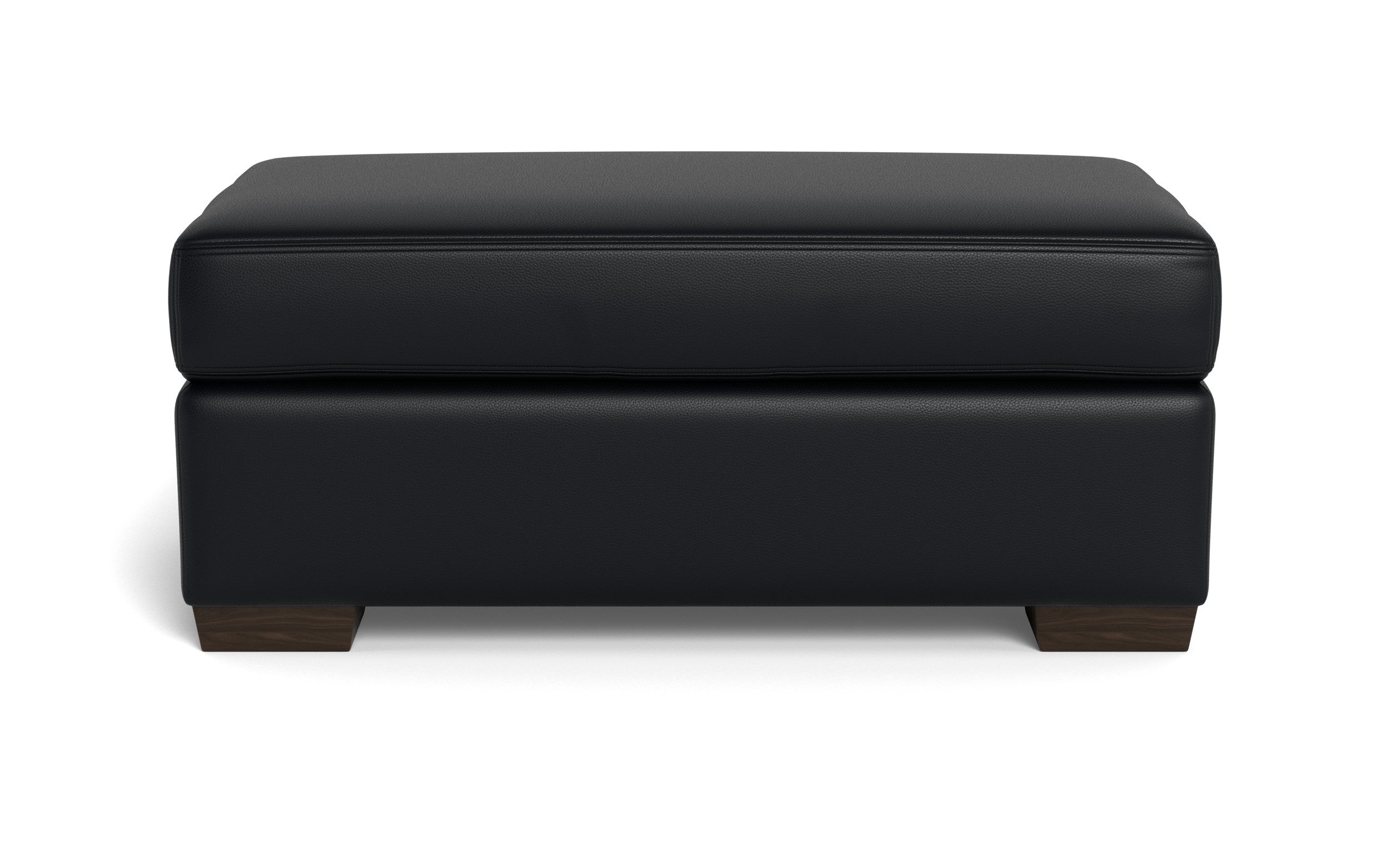 Alexa Leather Ottoman-Leather Sofa-Tribeca Black Leather-MAK Modern