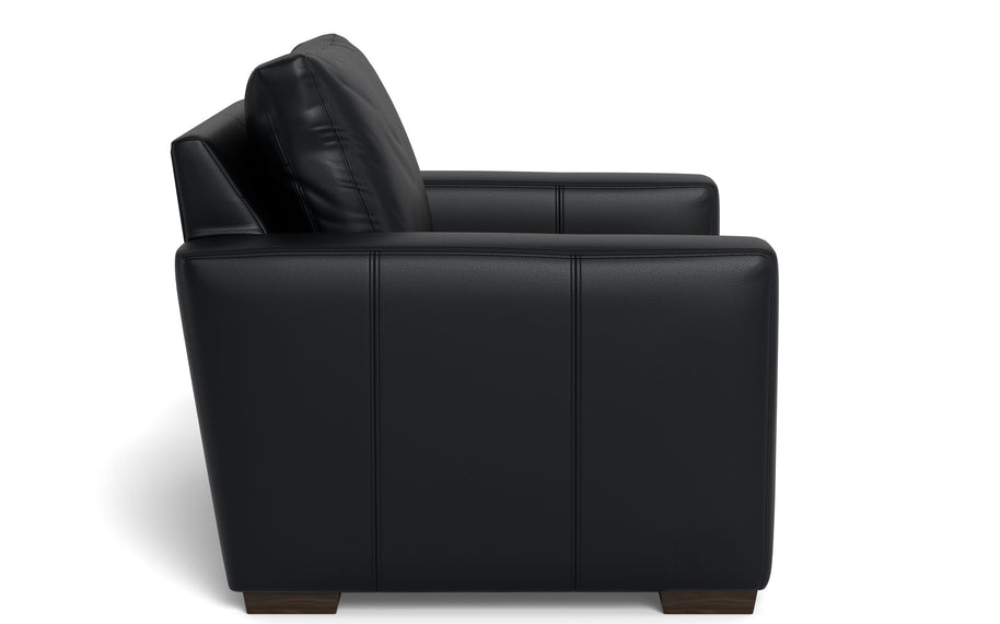 Alexa Leather Arm Chair-Leather Sofa-Tribeca Black Leather-MAK Modern