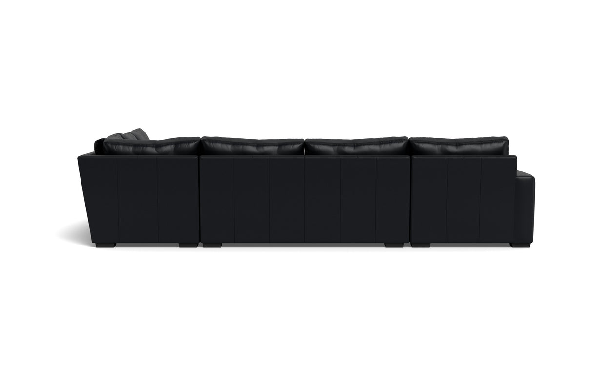 Alexa Leather Corner Sectionals With Left Chaise-Leather Sofa-Tribeca Black Leather-MAK Modern