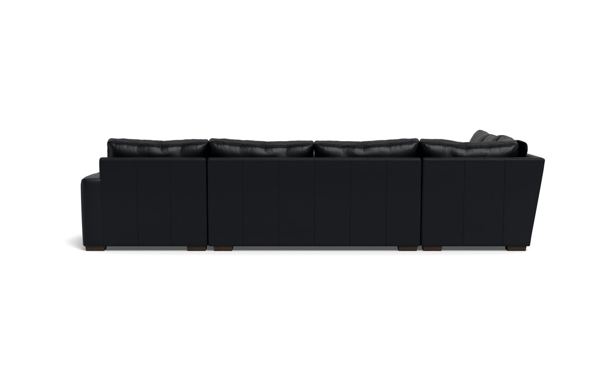 Alexa Leather Corner Sectionals With Right Chaise-Leather Sofa-Tribeca Black Leather-MAK Modern