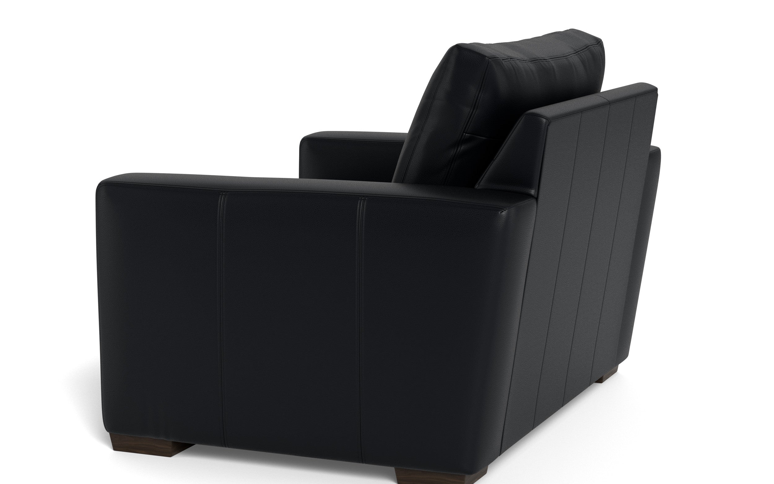 Alexa Leather Arm Chair-Leather Sofa-Tribeca Black Leather-MAK Modern
