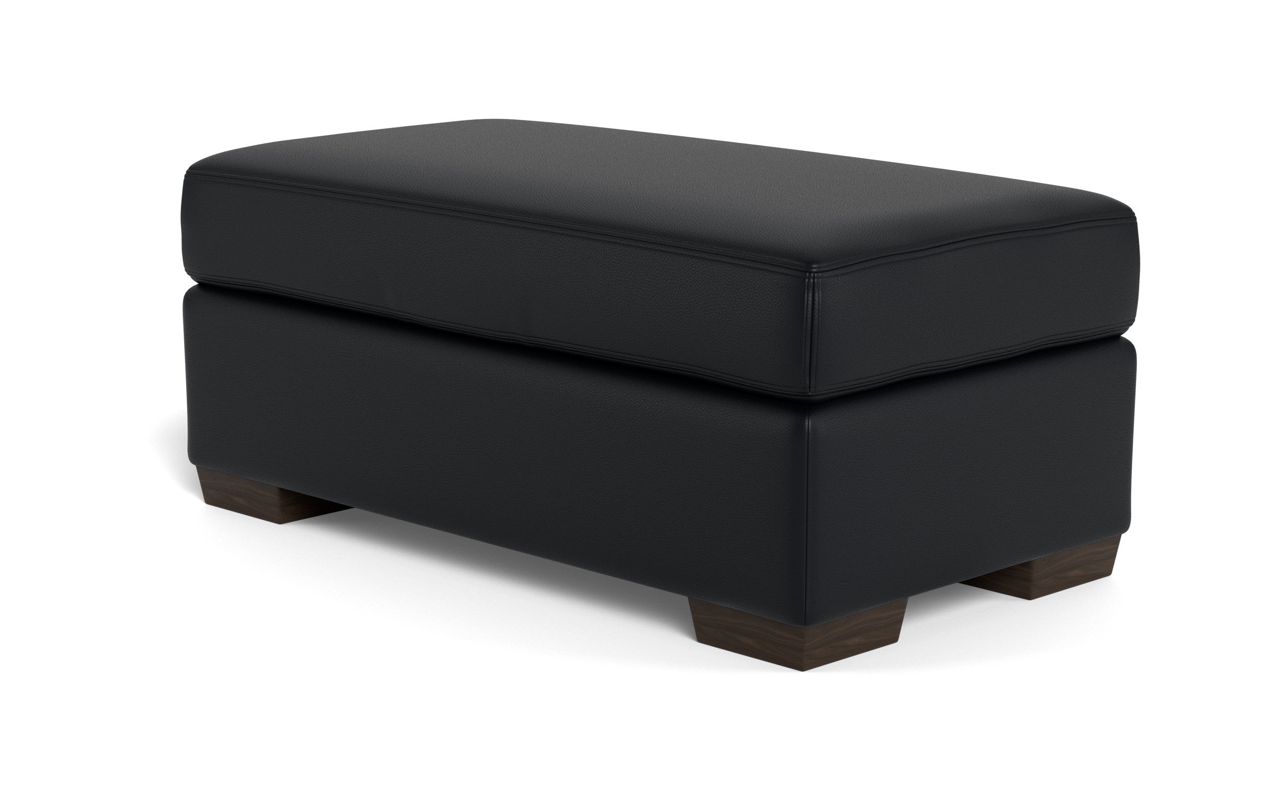 Alexa Leather Ottoman-Leather Sofa-Tribeca Black Leather-MAK Modern