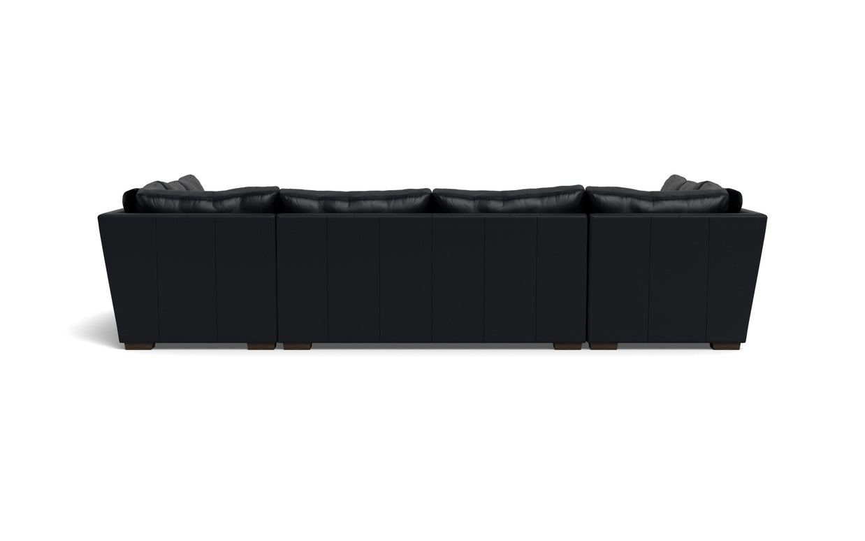 Alexa Leather U Sectional-Leather Sofa-Tribeca Black Leather-MAK Modern