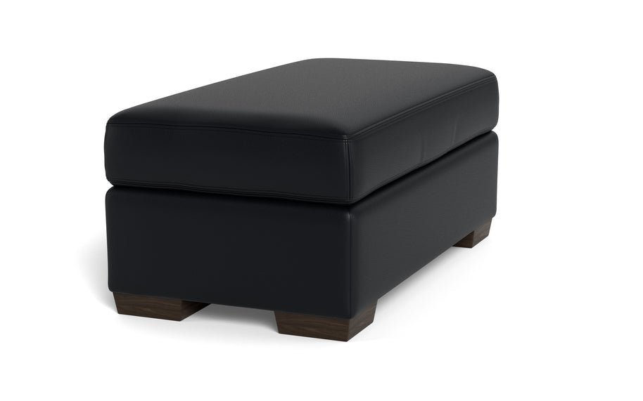 Alexa Leather Ottoman-Leather Sofa-Tribeca Black Leather-MAK Modern