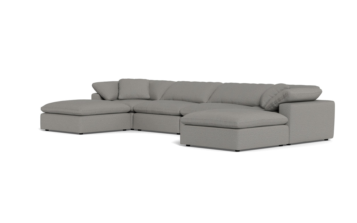 Kooper 4pc Sectional With Double Ottoman-Alley Pepper-MAK Modern