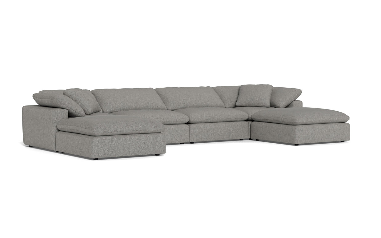 Kooper 4pc Sectional With Double Ottoman-Alley Pepper-MAK Modern