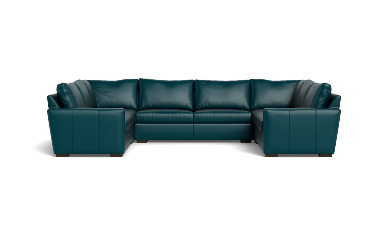 Alexa Leather U Sectional-Leather Sofa-Tribeca Lagoon-MAK Modern