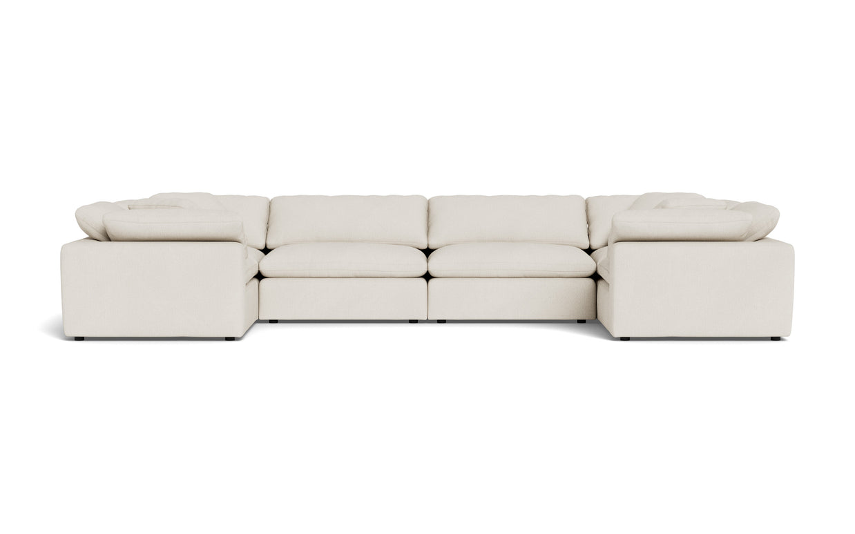 Kooper 4 Corner U Sectional-Curious Snow-MAK Modern