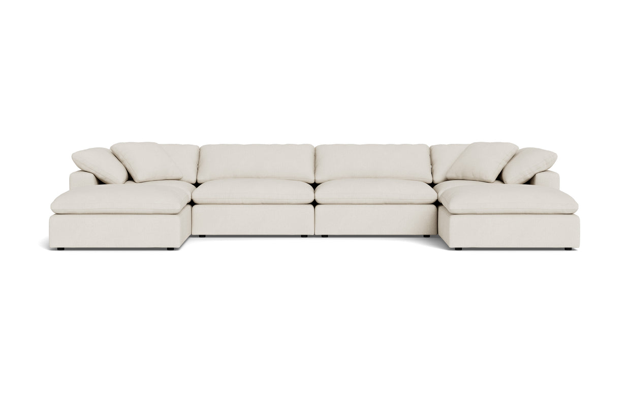 Kooper 4pc Sectional With Double Ottoman-Curious Snow-MAK Modern