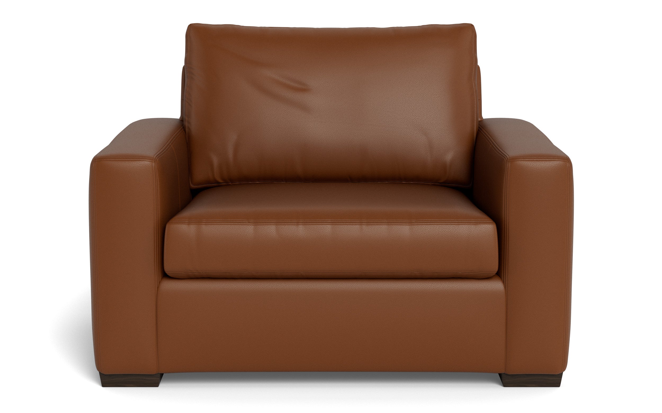 Alexa Leather Arm Chair-Leather Sofa-Tribeca Chestnut Leather-MAK Modern