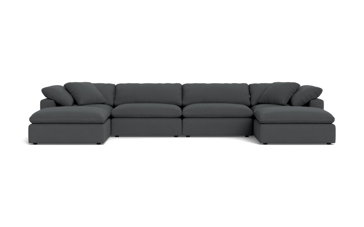Kooper 4pc Sectional With Double Ottoman-Peyton Pepper-MAK Modern