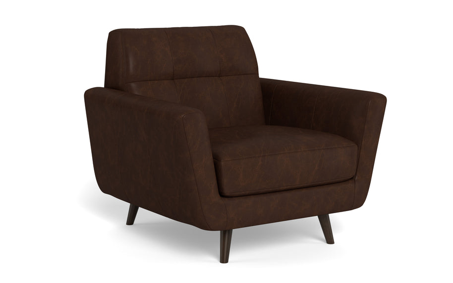 High Level Leather Arm Chair-Leather-Tribeca Black Leather-MAK Modern