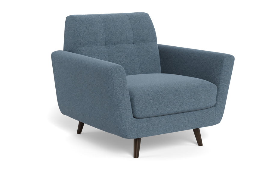 High Level Arm Chair-Fabric-Elliot French Blue-MAK Modern