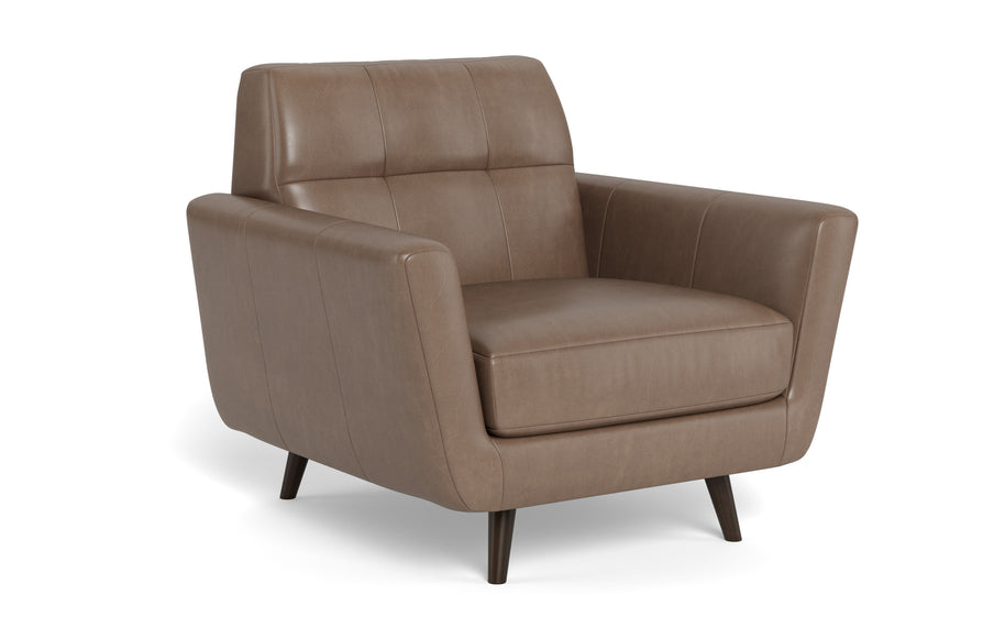 High Level Leather Arm Chair-Leather-Tribeca Black Leather-MAK Modern