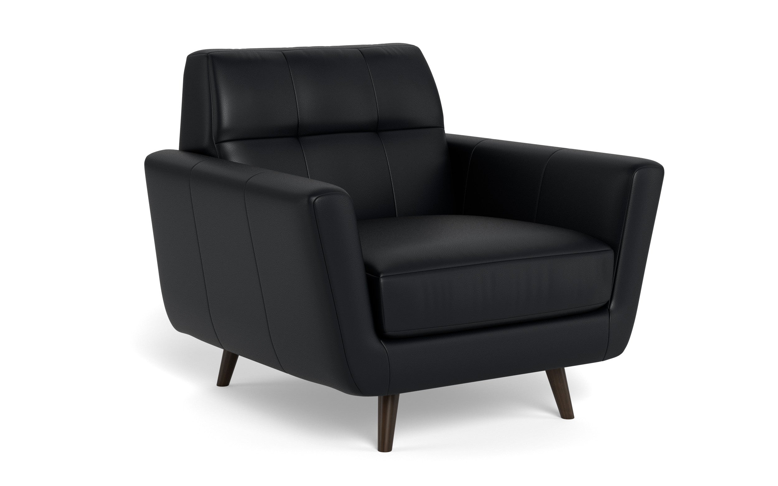 High Level Leather Arm Chair-Leather-Tribeca Black Leather-MAK Modern
