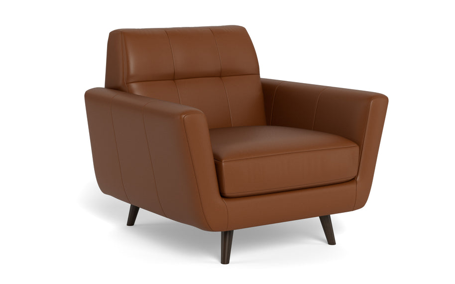 High Level Leather Arm Chair-Leather-Tribeca Chestnut Leather-MAK Modern