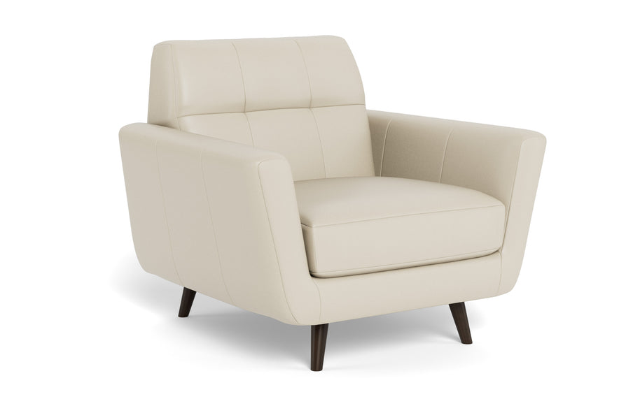 High Level Leather Arm Chair-Leather-Tribeca Cream Leather-MAK Modern