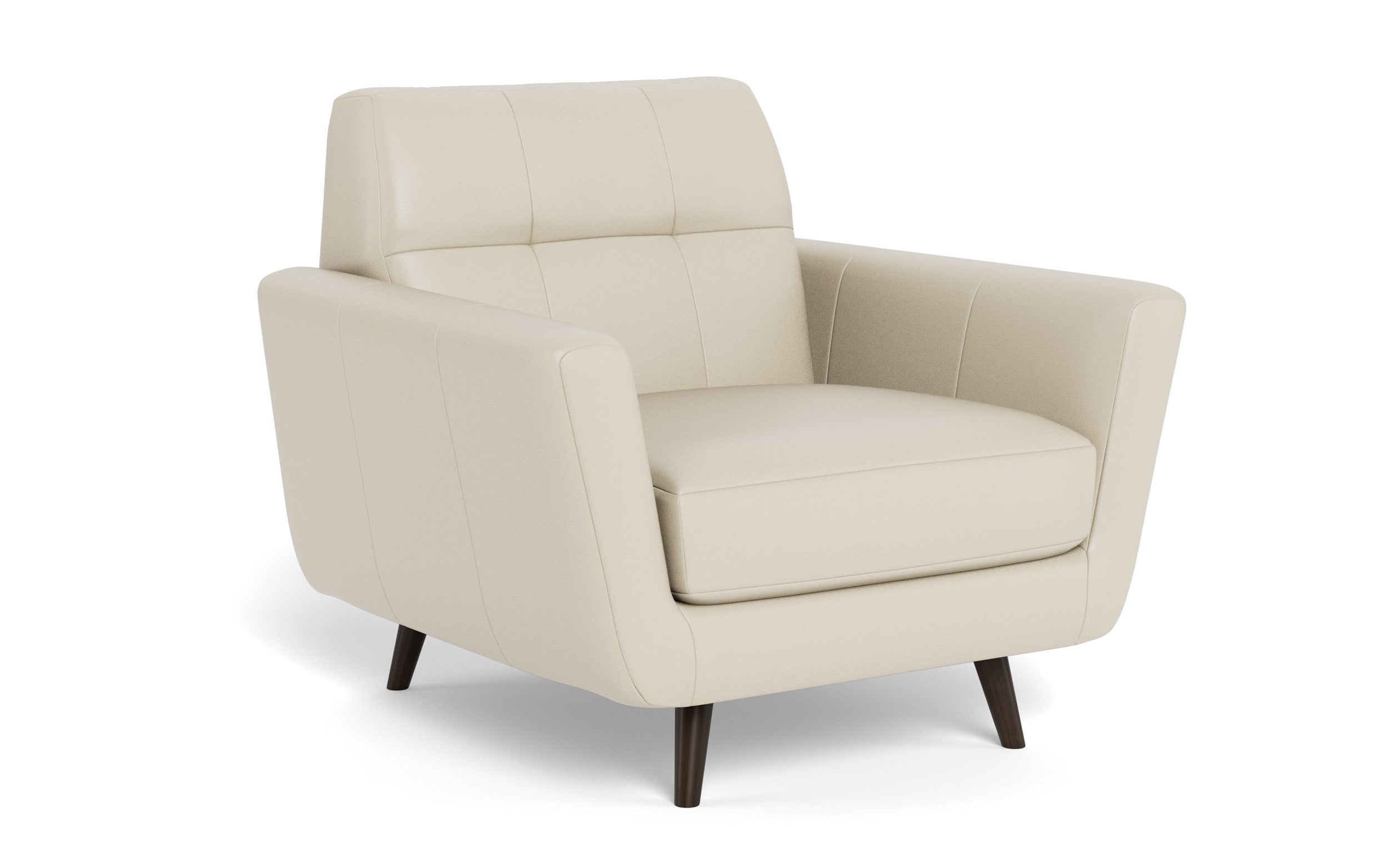 High Level Leather Arm Chair-Leather-Tribeca Cream Leather-MAK Modern