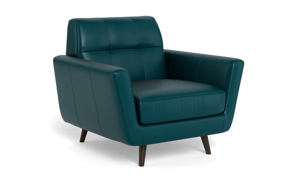 High Level Leather Arm Chair-Leather-Tribeca Lagoon-MAK Modern