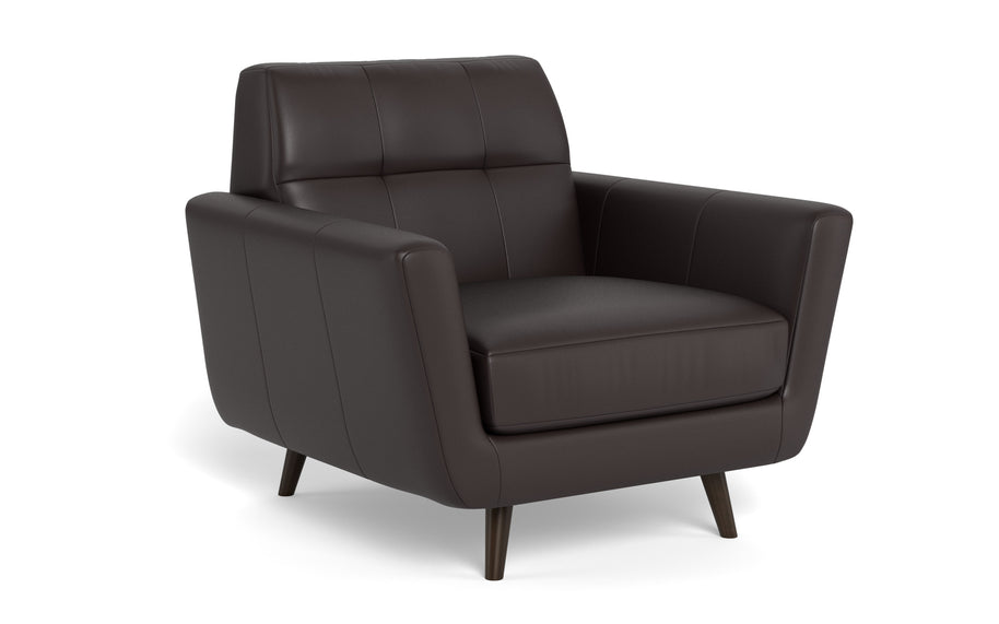 High Level Leather Arm Chair-Leather-Tribeca Quarry Leather-MAK Modern