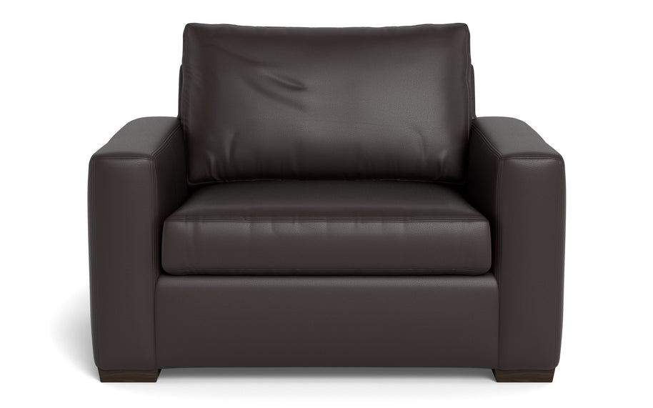 Alexa Leather Arm Chair-Leather Sofa-Tribeca Quarry Leather-MAK Modern