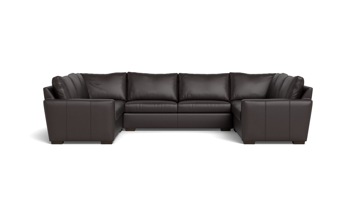 Alexa Leather U Sectional-Leather Sofa-Tribeca Quarry Leather-MAK Modern