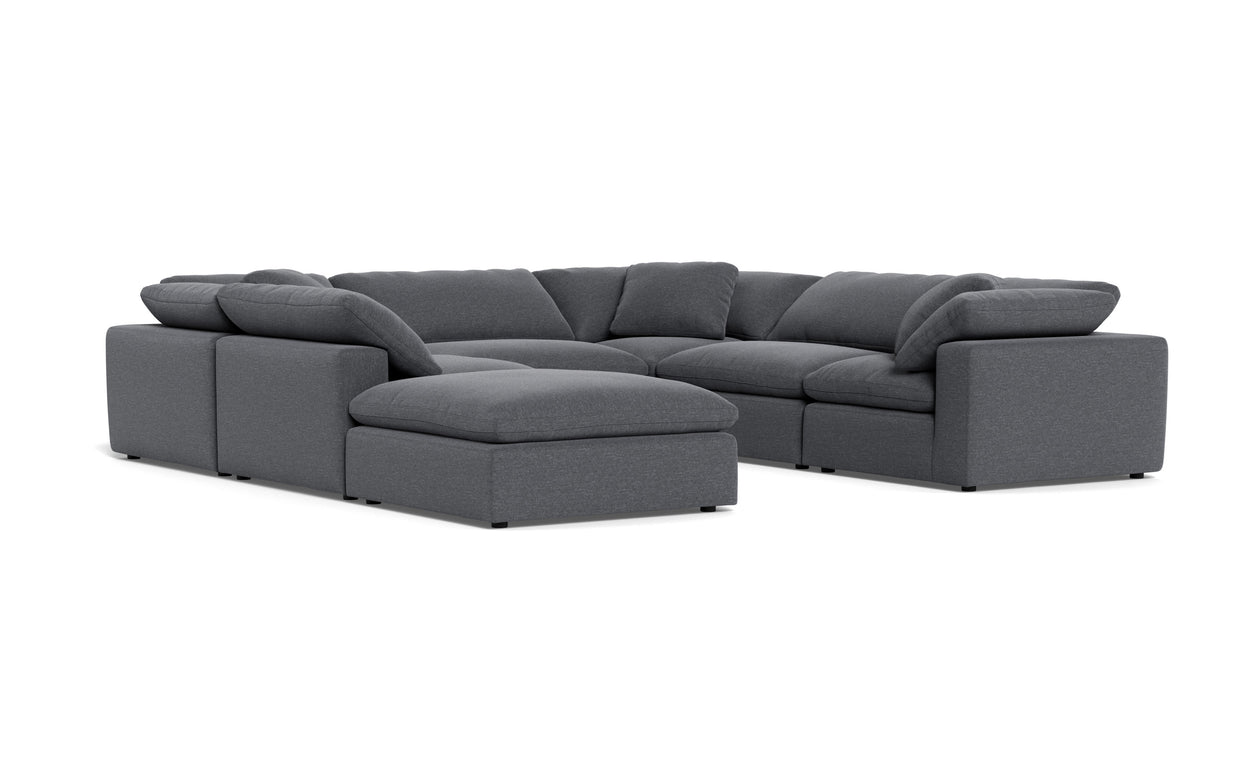 Kooper 6pc Sectional With Ottoman-Bennett Charcoal-MAK Modern
