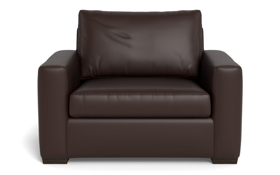 Alexa Leather Arm Chair-Leather Sofa-Tribeca Espresso Leather-MAK Modern