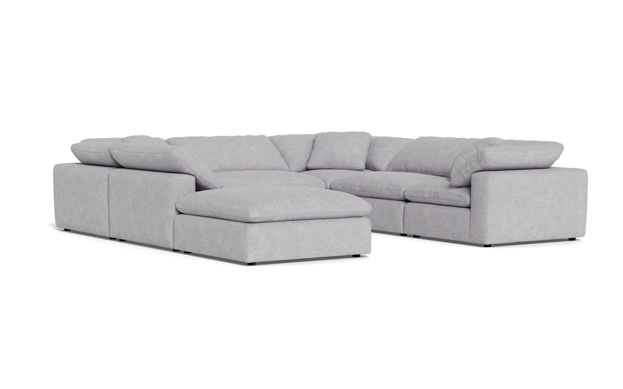 Kooper 6pc Sectional With Ottoman-Travis Pewter-MAK Modern