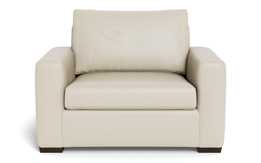 Alexa Leather Arm Chair-Leather Sofa-Tribeca Cream Leather-MAK Modern