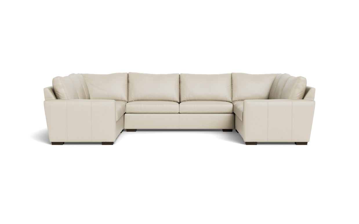 Alexa Leather U Sectional-Leather Sofa-Tribeca Cream Leather-MAK Modern