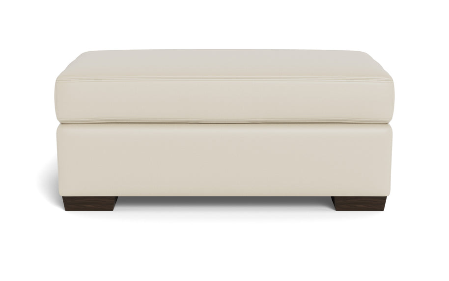 Alexa Leather Ottoman-Leather Sofa-Tribeca Cream Leather-MAK Modern