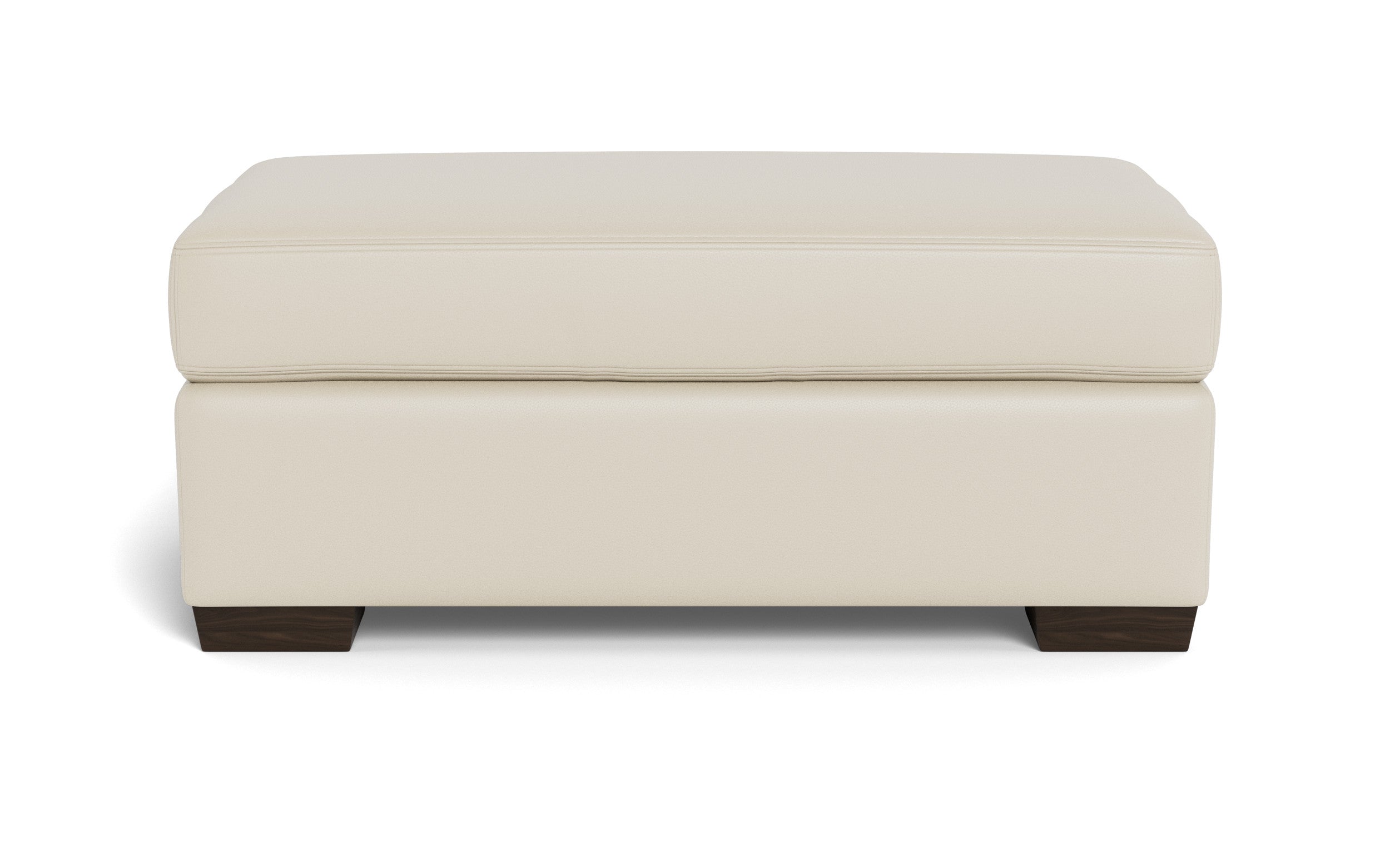 Alexa Leather Ottoman-Leather Sofa-Tribeca Cream Leather-MAK Modern
