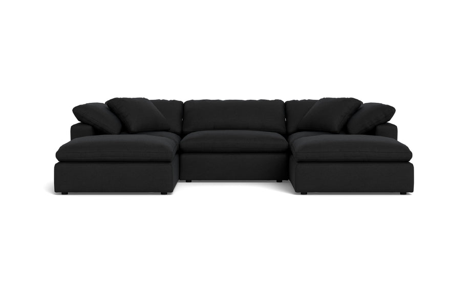 Kooper 3pc Sofa With Double Ottoman-Merit Onyx-MAK Modern
