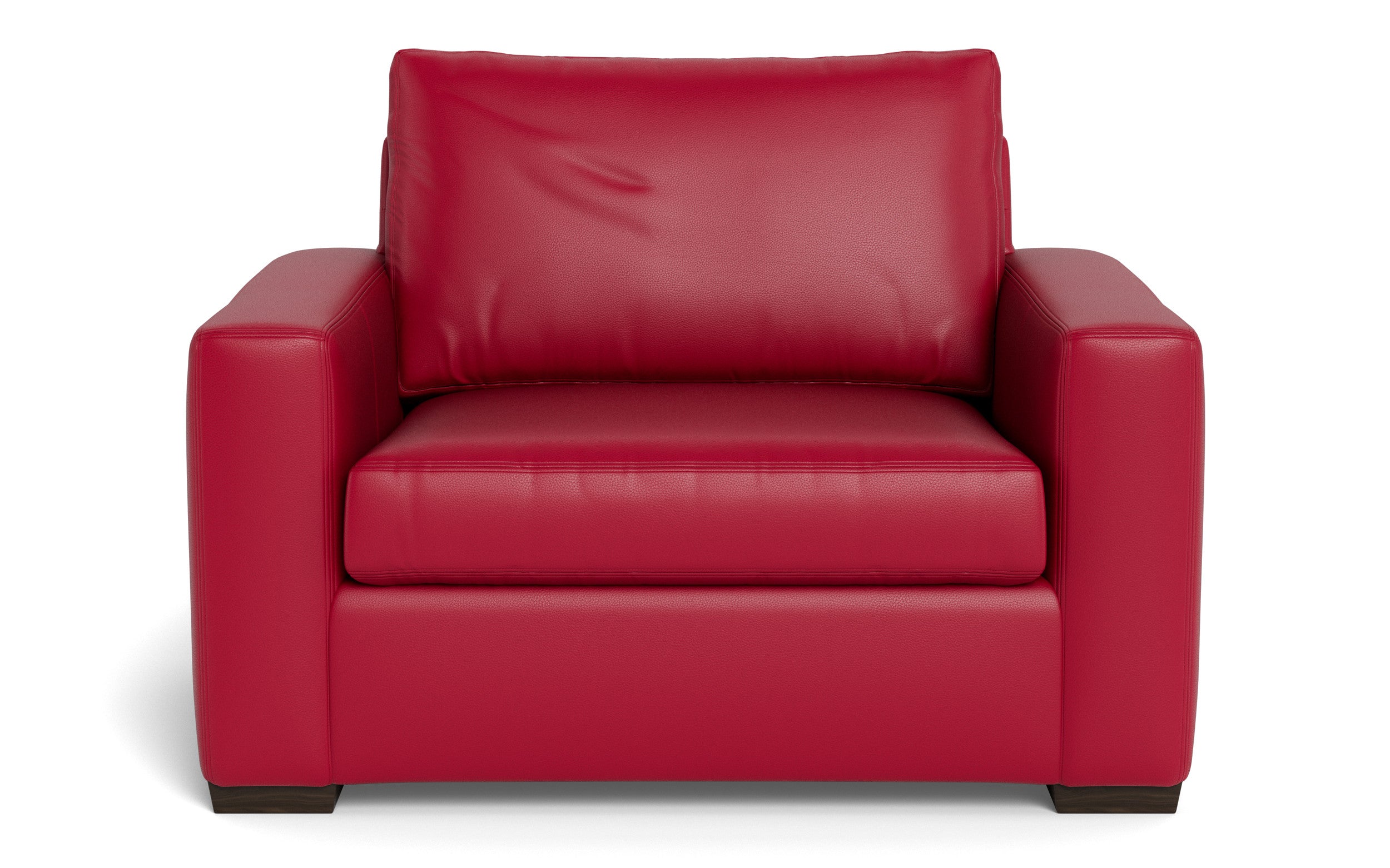 Alexa Leather Arm Chair-Leather Sofa-Tribeca Scarlet-MAK Modern