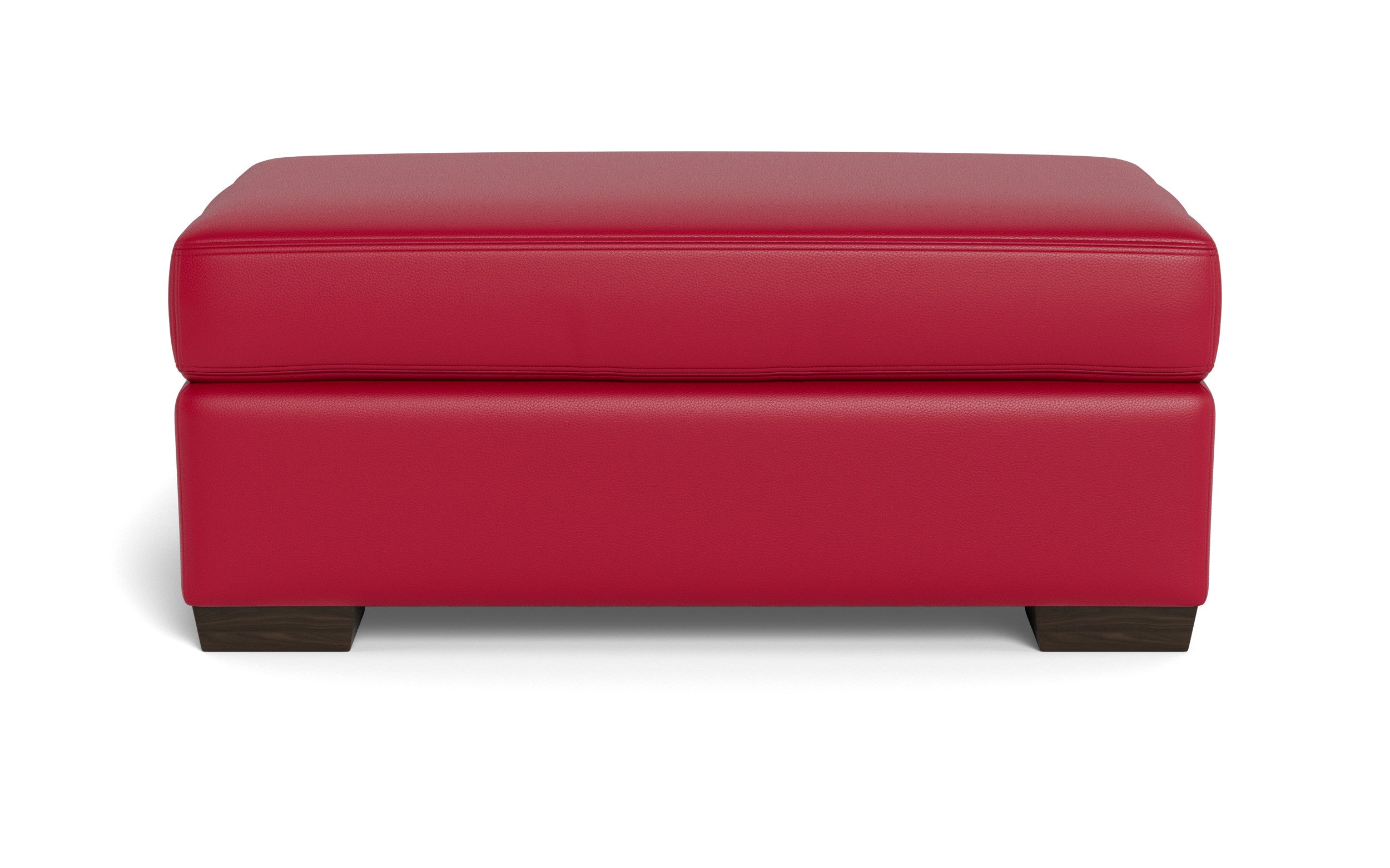 Alexa Leather Ottoman-Leather Sofa-Tribeca Scarlet-MAK Modern