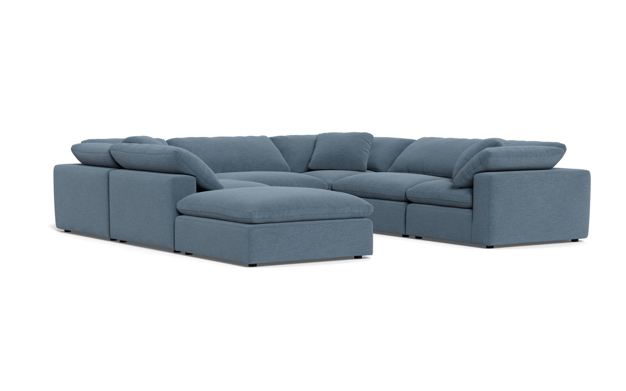 Kooper 6pc Sectional With Ottoman-Elliot French Blue-MAK Modern