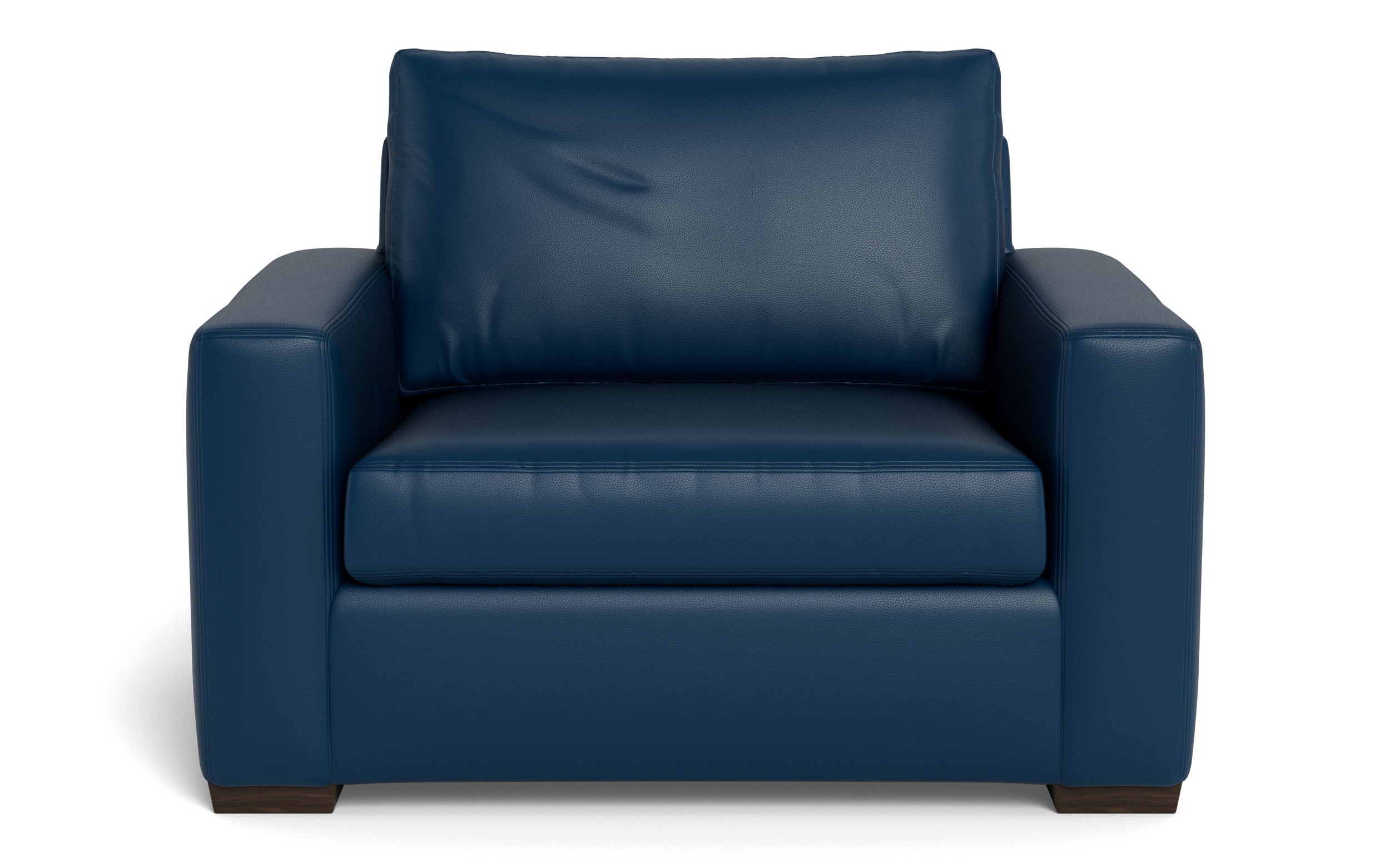 Alexa Leather Arm Chair-Leather Sofa-Tribeca Cobalt-MAK Modern