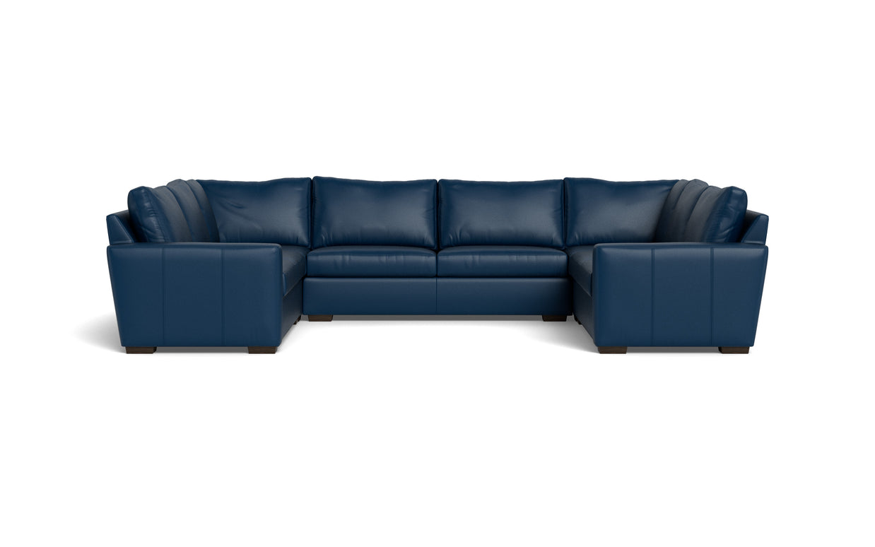 Alexa Leather U Sectional-Leather Sofa-Tribeca Cobalt-MAK Modern