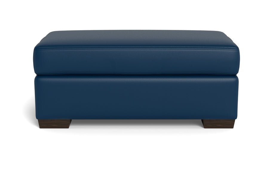 Alexa Leather Ottoman-Leather Sofa-Tribeca Cobalt-MAK Modern