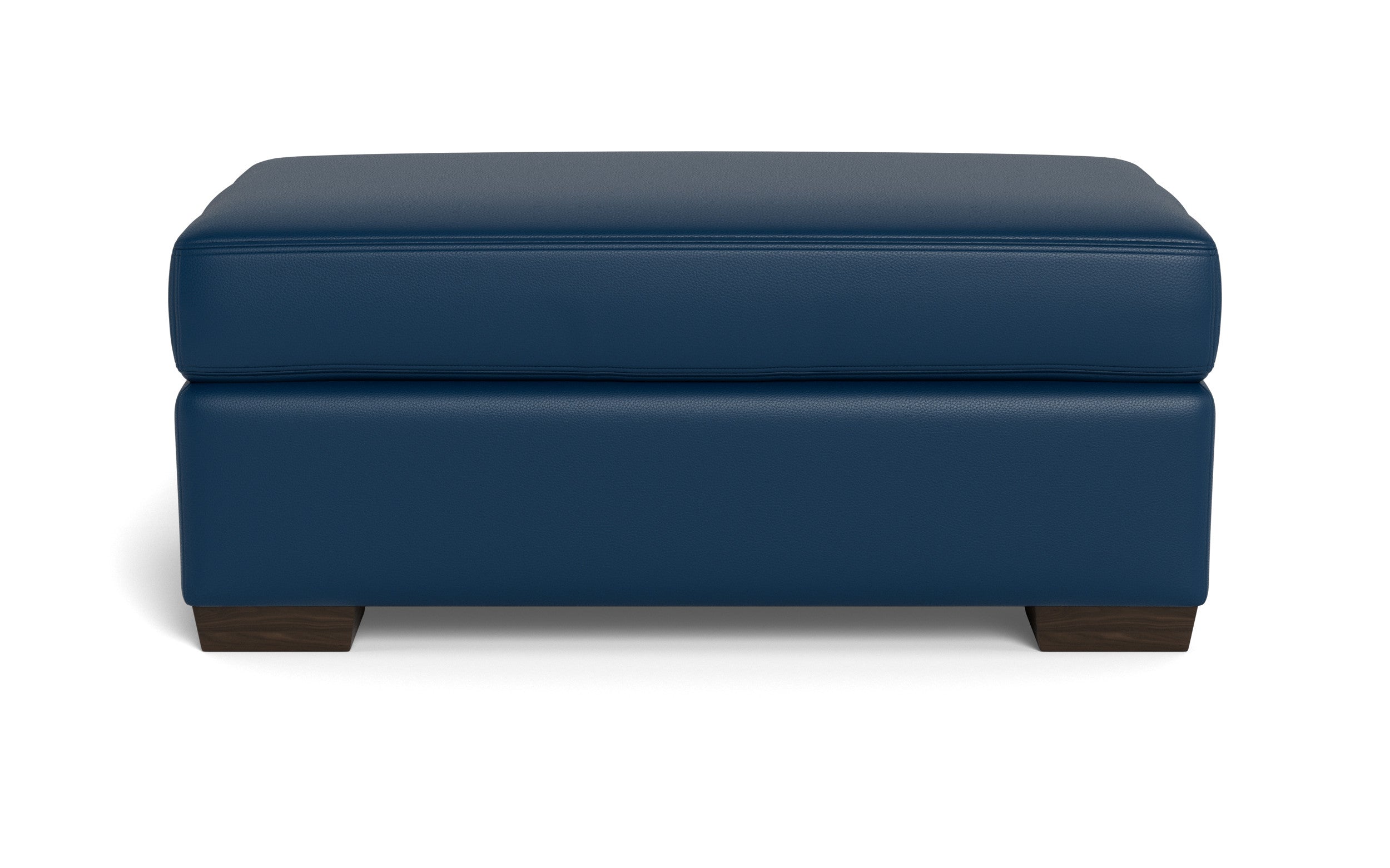 Alexa Leather Ottoman-Leather Sofa-Tribeca Cobalt-MAK Modern