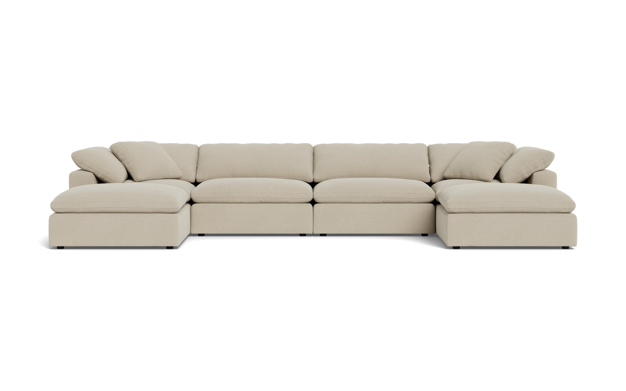 Kooper 4pc Sectional With Double Ottoman-Curious Pearl-MAK Modern