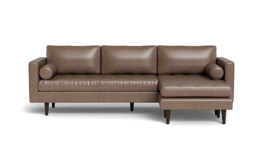 Ayden Leather Reversible Sofa Chaise-Leather Sectional-Tribeca Black Leather-MAK Modern