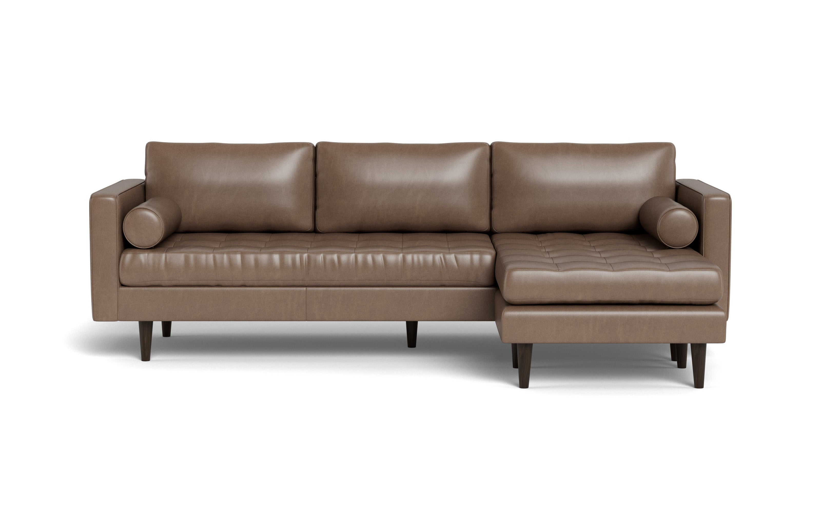 Ayden Leather Reversible Sofa Chaise-Leather Sectional-Tribeca Black Leather-MAK Modern