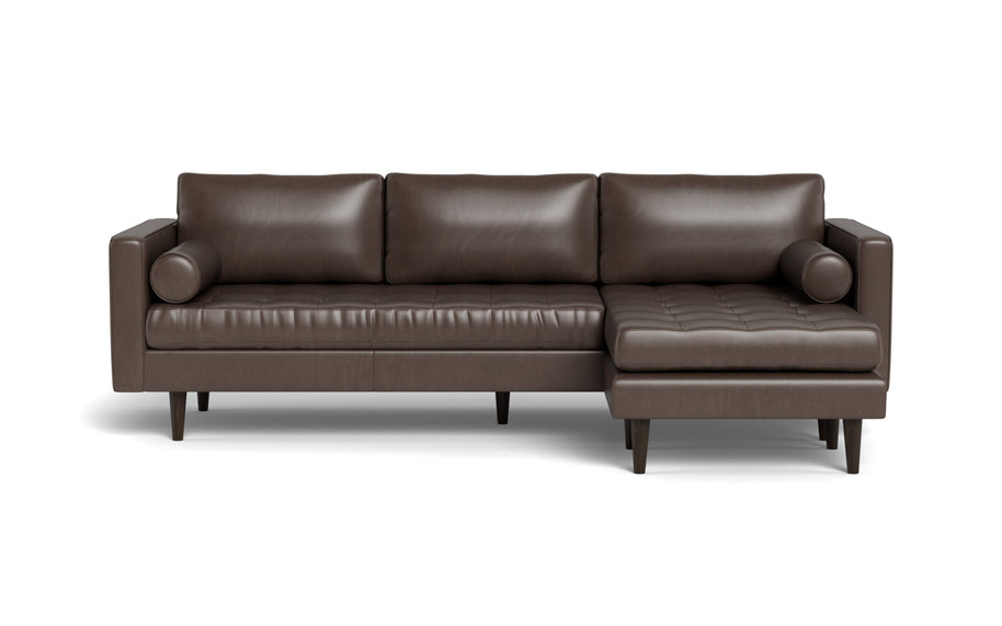 Ayden Leather Reversible Sofa Chaise-Leather Sectional-Tribeca Black Leather-MAK Modern