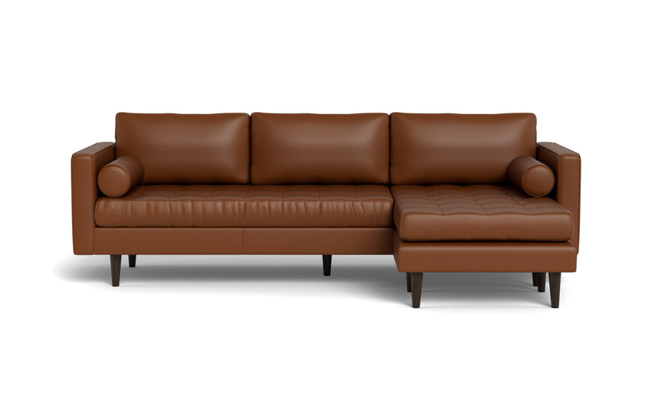 Ayden Leather Reversible Sofa Chaise-Leather Sectional-Tribeca Chestnut Leather-MAK Modern