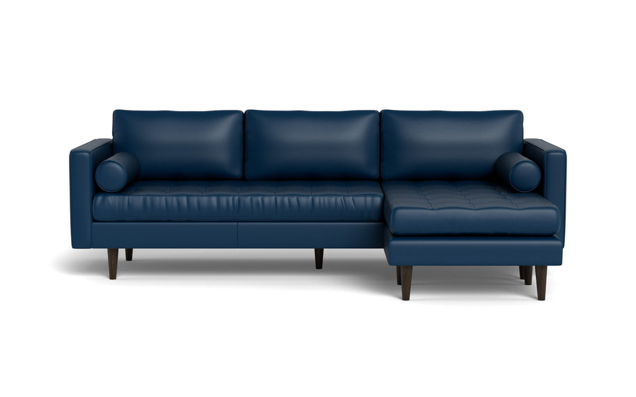 Ayden Leather Reversible Sofa Chaise-Leather Sectional-Tribeca Cobalt-MAK Modern