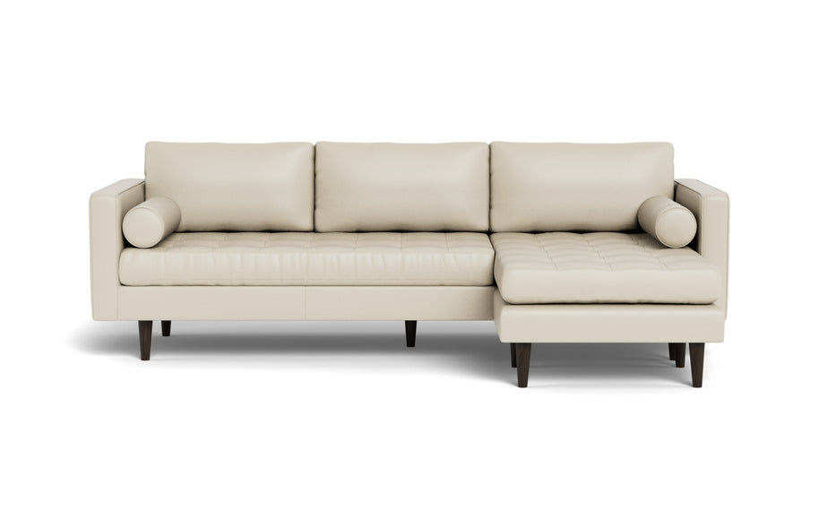 Ayden Leather Reversible Sofa Chaise-Leather Sectional-Tribeca Black Leather-MAK Modern